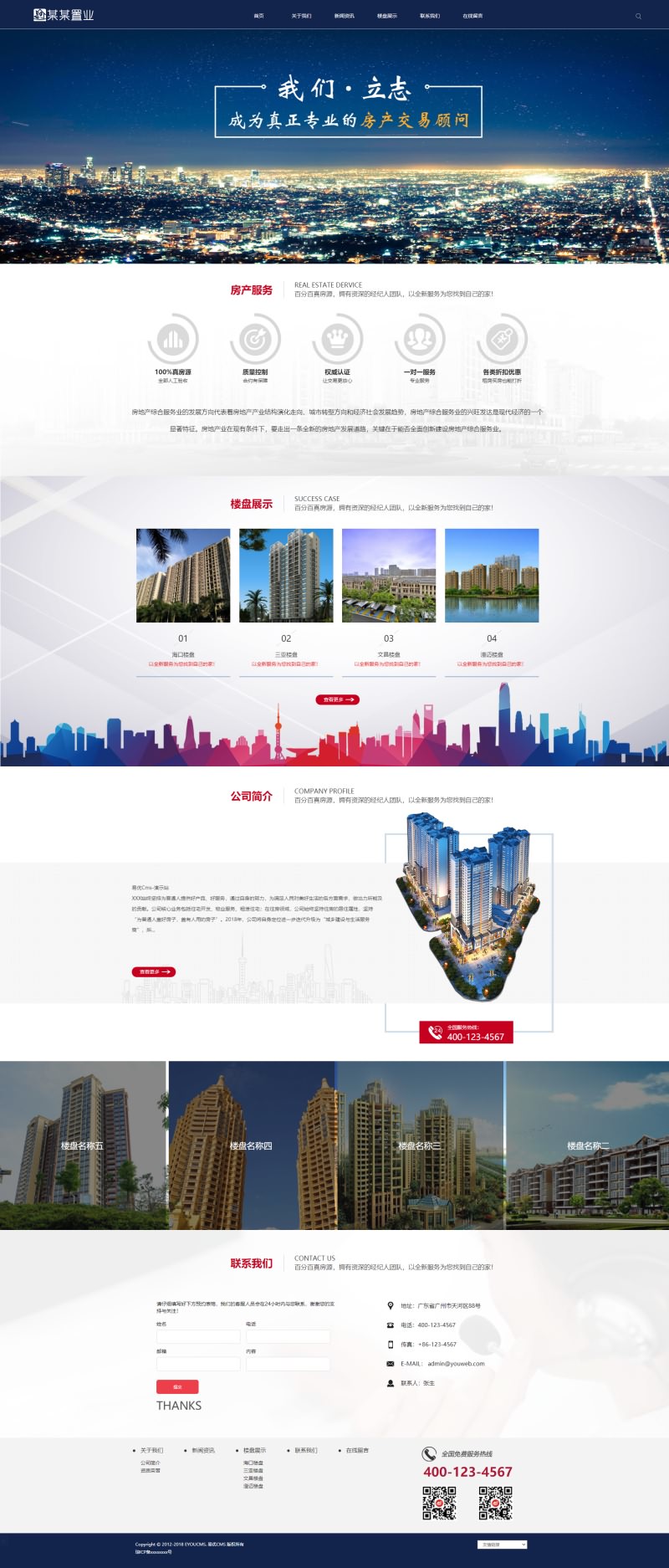 「亲测」房产网源码下载-易优cms响应式房产地产置业公司整站源码下载-图1