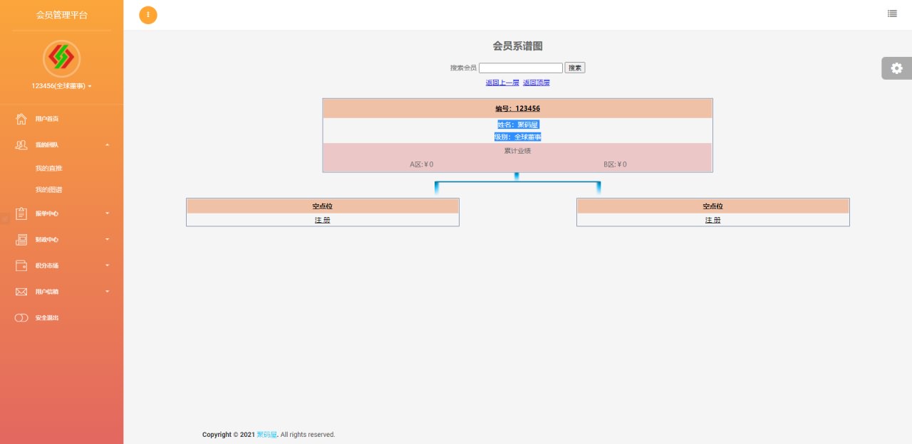 「亲测」ThinkPHP双轨直销源码下载-双轨量碰层碰无直推团队直销系统源码-图2